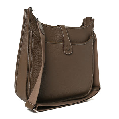 Hermes Taurillon Clemence Evelyne III GM Etoupe 3 of 12
