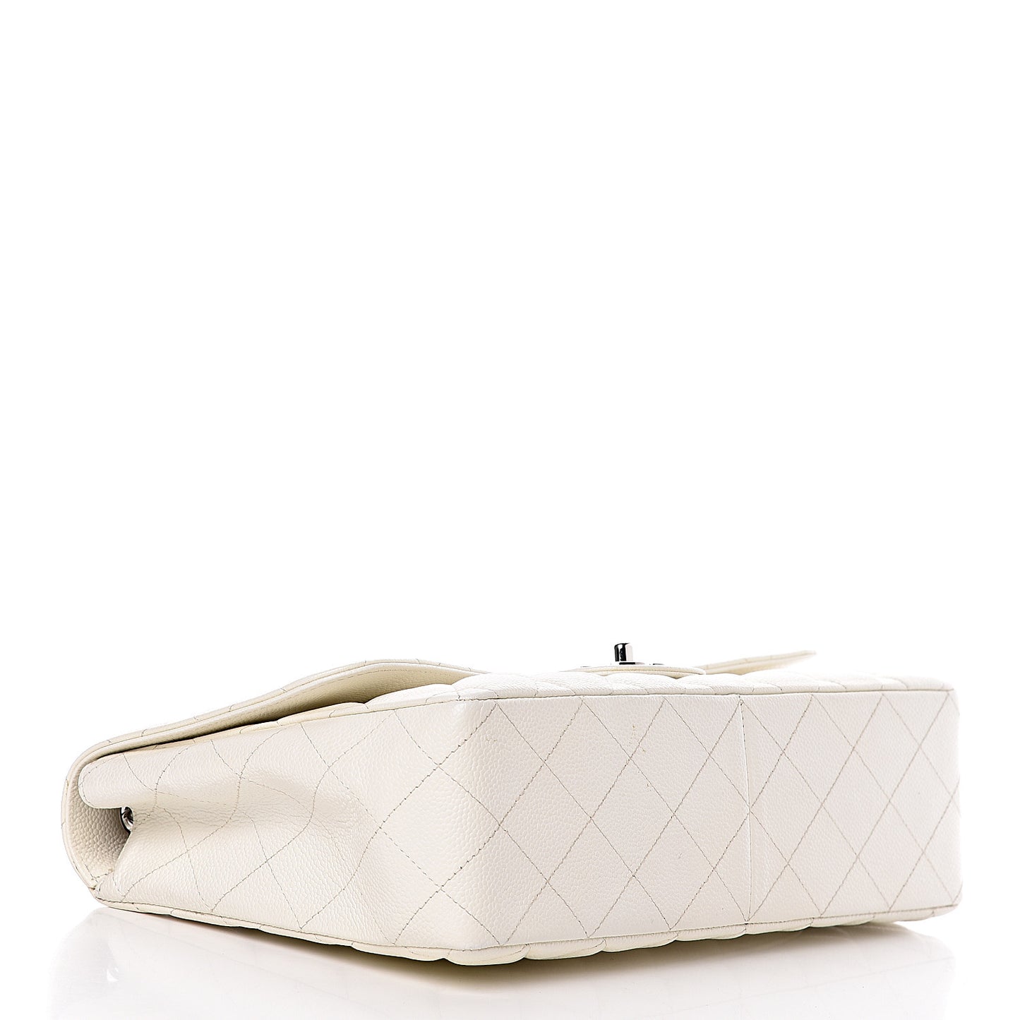 Caviar Quilted Jumbo Single Flap White