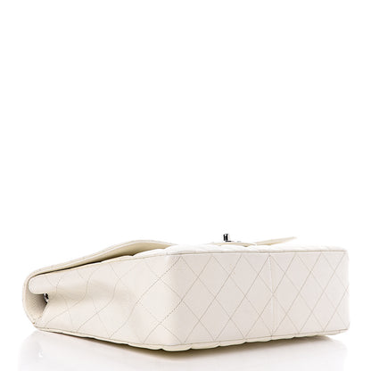 Chanel Caviar Quilted Jumbo Single Flap White 4 of 13