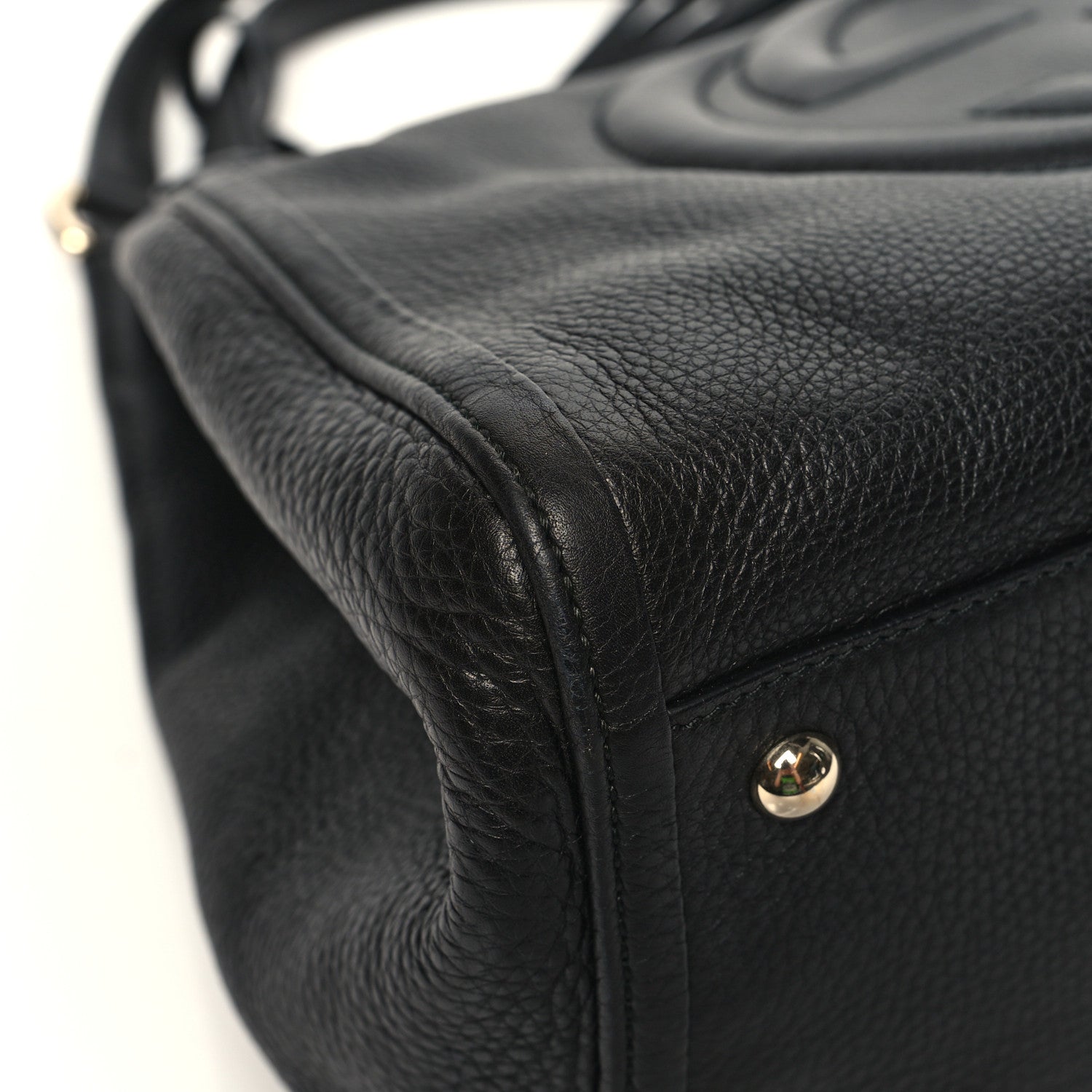 Gucci Pebbled Calfskin Medium Soho Shoulder Bag Black 9 of 13