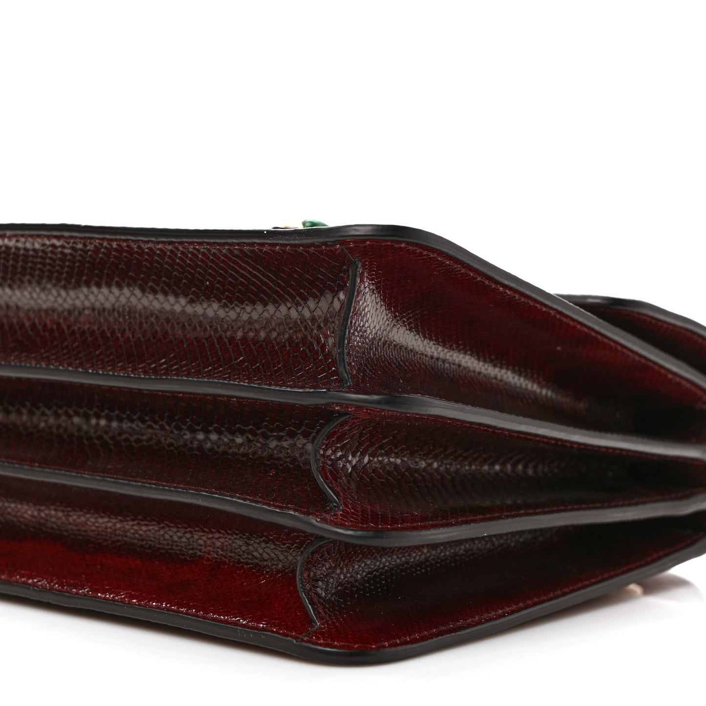 Shiny Karung Serpenti Forever Top Handle Dark Red