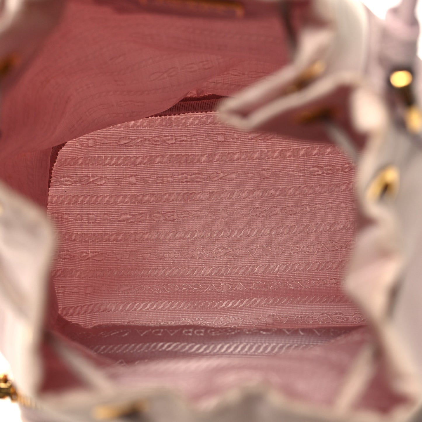 Re-Nylon Saffiano Duet Bucket Crossbody Bag Alabastro