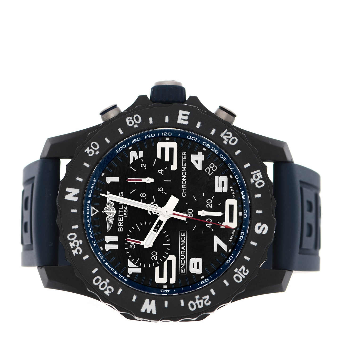 Breitlight Rubber 44mm Endurance Pro Chronograph Quartz Watch Black X82310