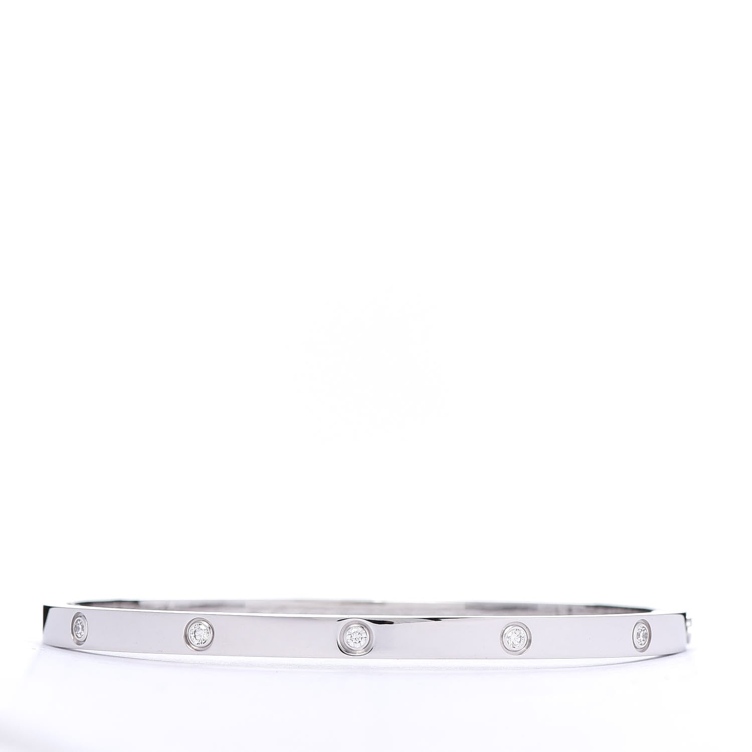 Cartier 18K White Gold 10 Diamond Small LOVE Bracelet 16 3 of 7