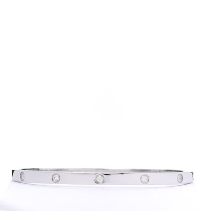 Cartier 18K White Gold 10 Diamond Small LOVE Bracelet 16 3 of 7