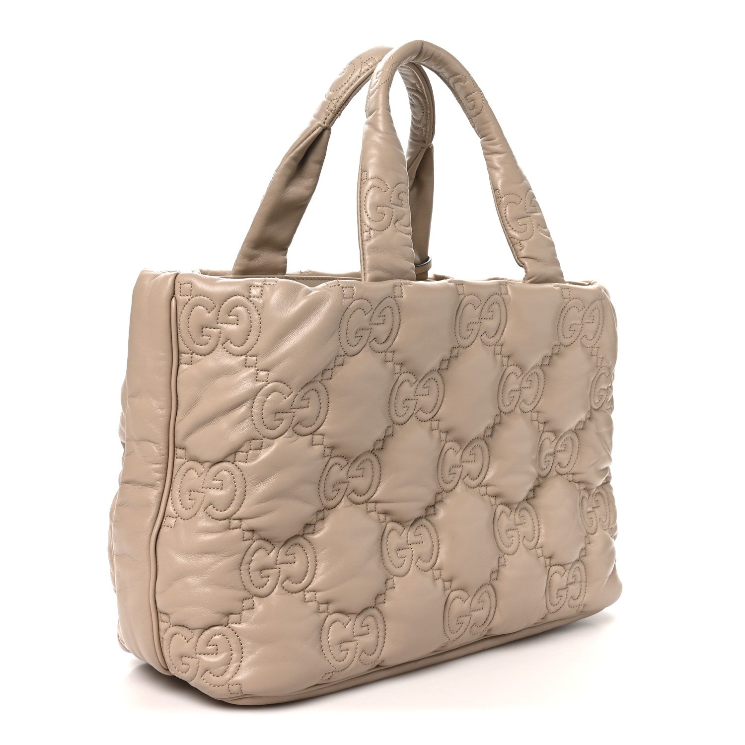 Gucci Calfskin GG Matelasse Large Tote Beige 3 of 10