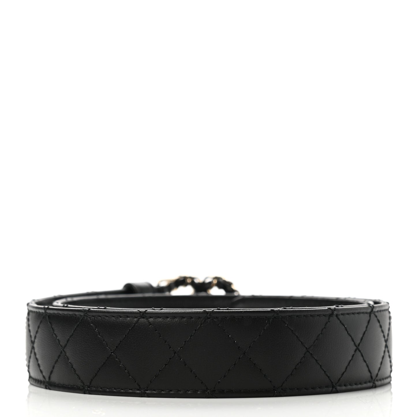 Lambskin Quilted CC Chain Belt 75 30 Black