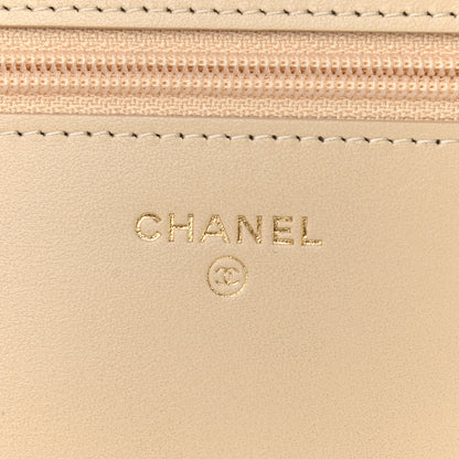 Chanel Tweed Shearling Quilted Chanel Wallet On Chain WOC Beige Black 7 of 10
