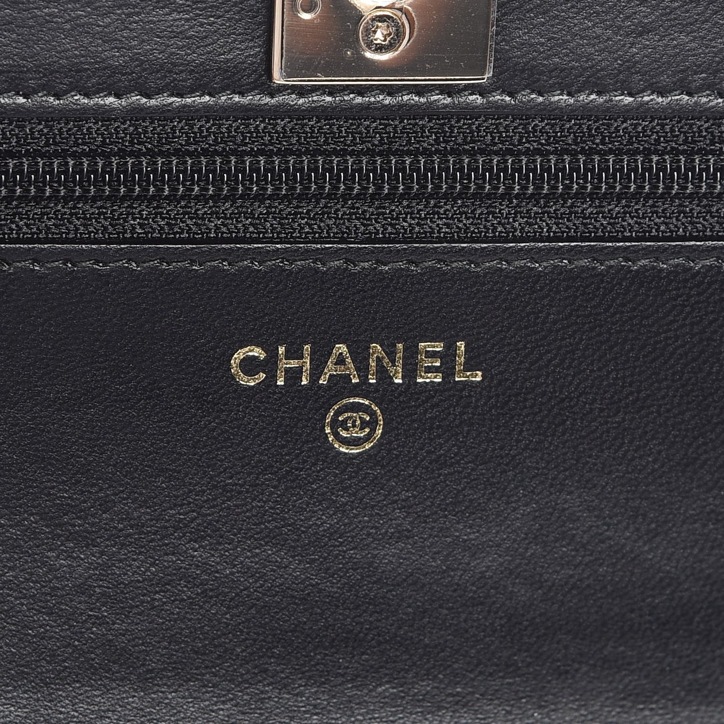 Lambskin Quilted Trendy CC Wallet On Chain WOC Black