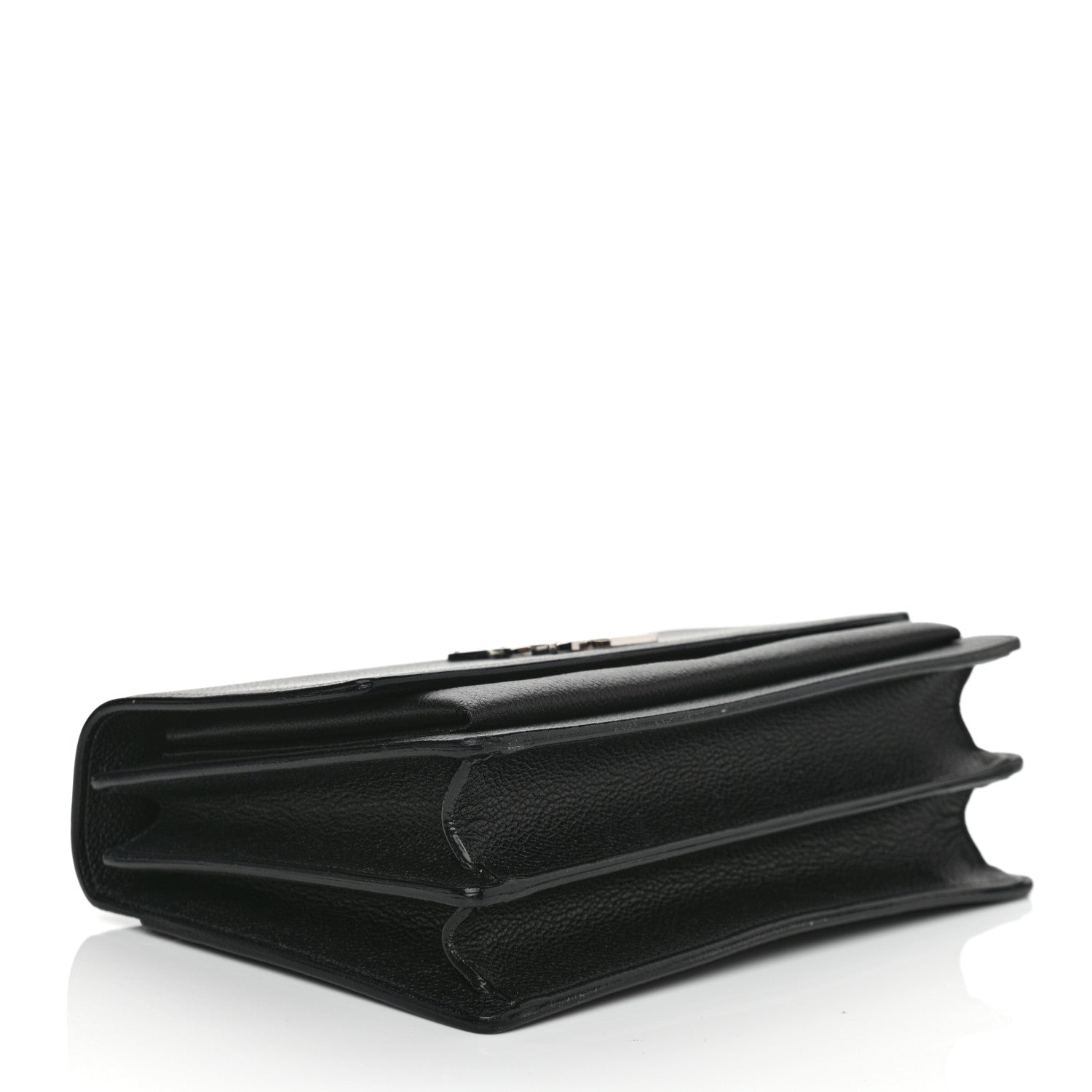 Saint Laurent Grained Calfskin Medium Monogram Sunset Satchel Black 3 of 12