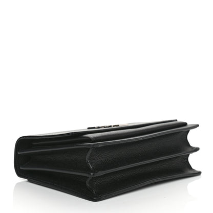 Saint Laurent Grained Calfskin Medium Monogram Sunset Satchel Black 3 of 12