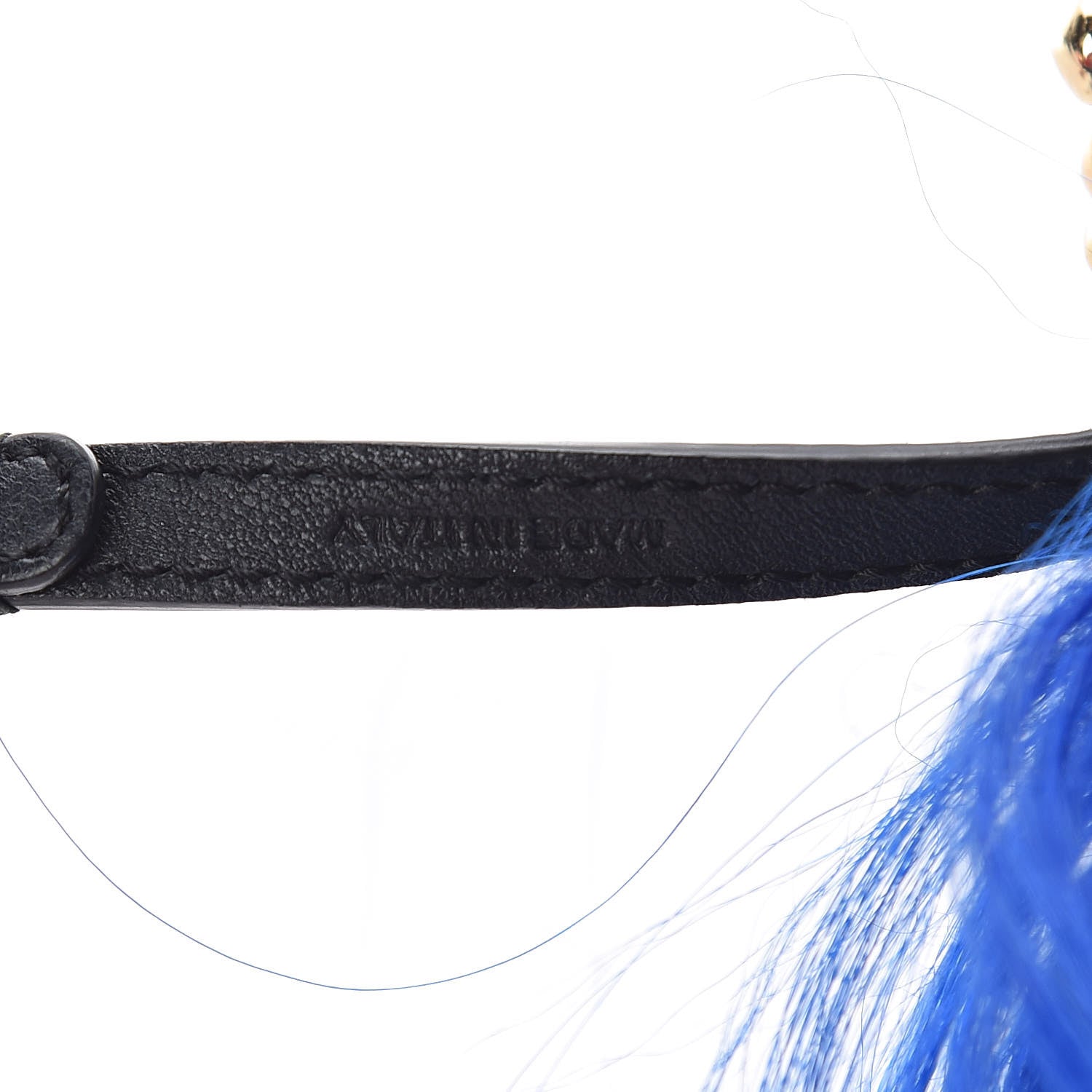 Fendi Lambskin Goat Fur Studded Punkarlito Bag Charm Blue 4 of 4