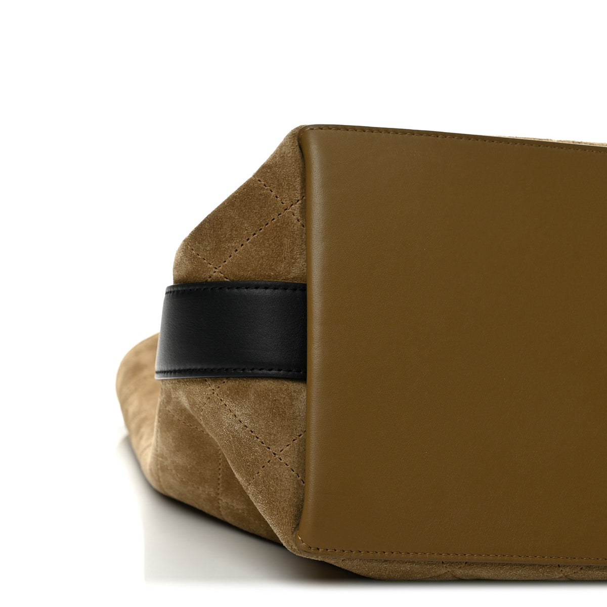 Chanel Suede Quilted Bucket Bag Dark Beige Black 8 of 10
