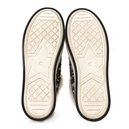 Christian Dior Canvas Oblique Shearling Walk'N'Dior Platform Sneakers  38.5 Deep Blue 7 of 9