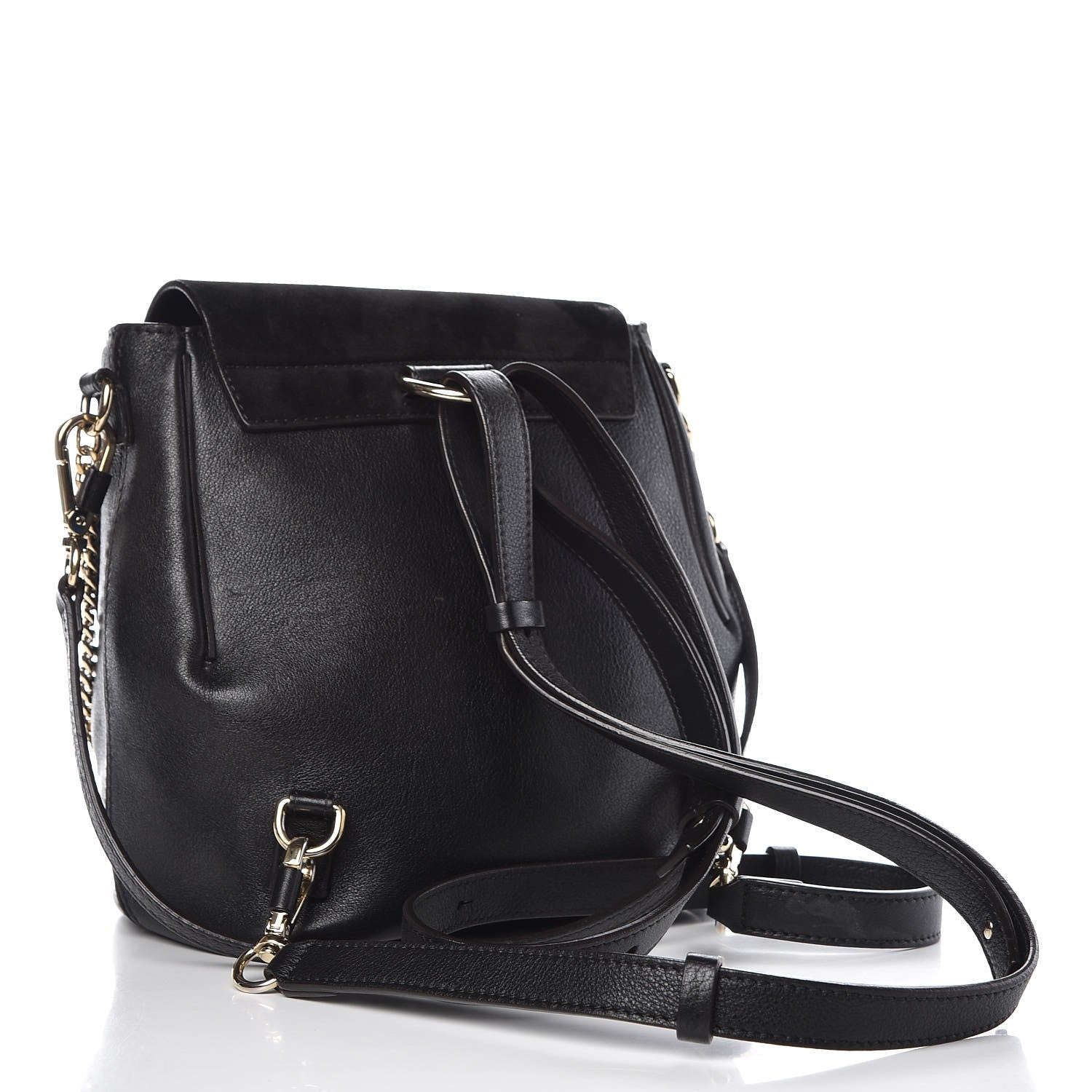 Chloe Suede Calfskin Small Faye Backpack Black 3 of 13