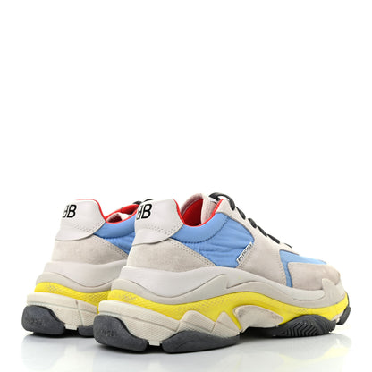Balenciaga Nylon Suede Womens Triple S 2.0 Sneakers 39 Gris Bleu Rouge 4 of 7