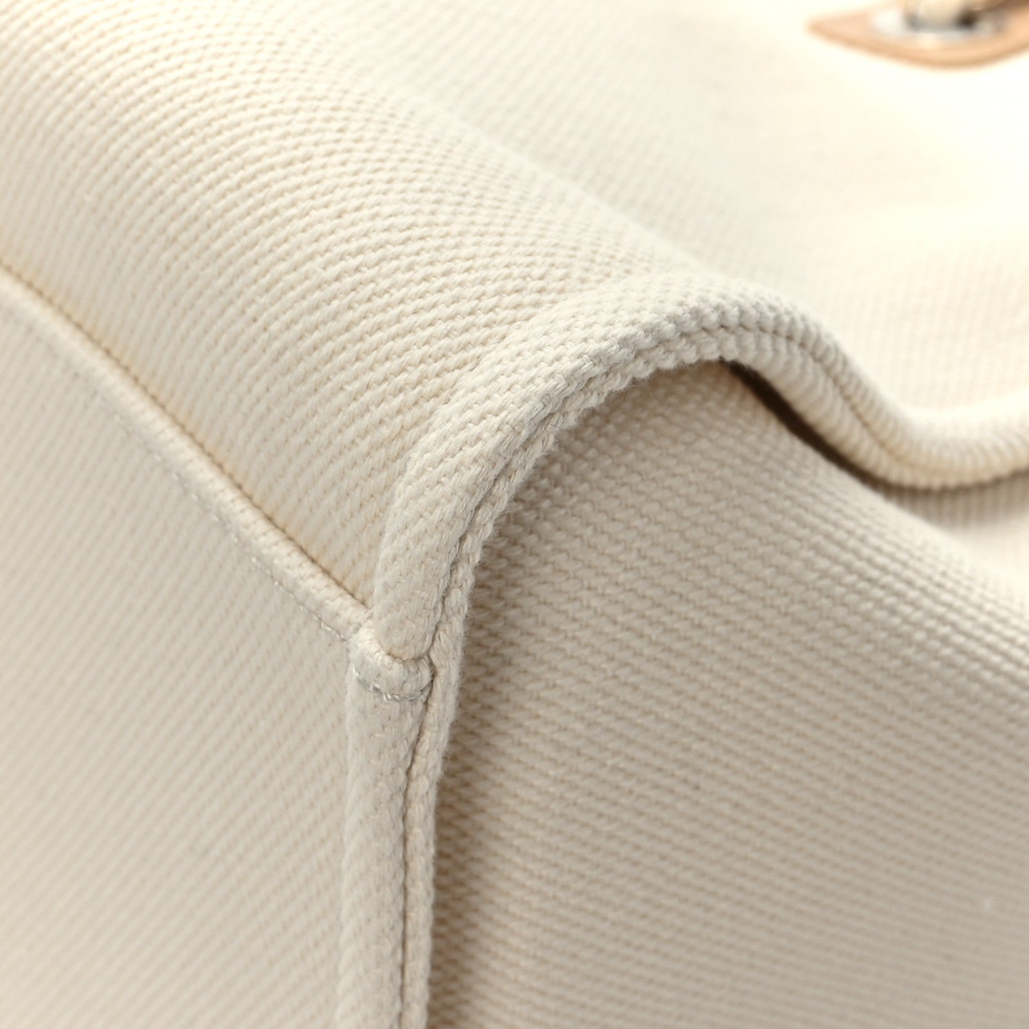 Chanel Canvas Pearl Medium Deauville Tote Ecru Beige 11 of 11
