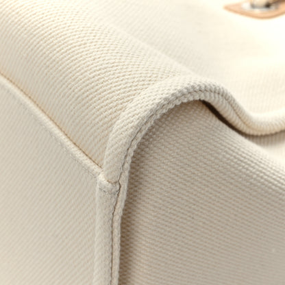 Chanel Canvas Pearl Medium Deauville Tote Ecru Beige 11 of 11