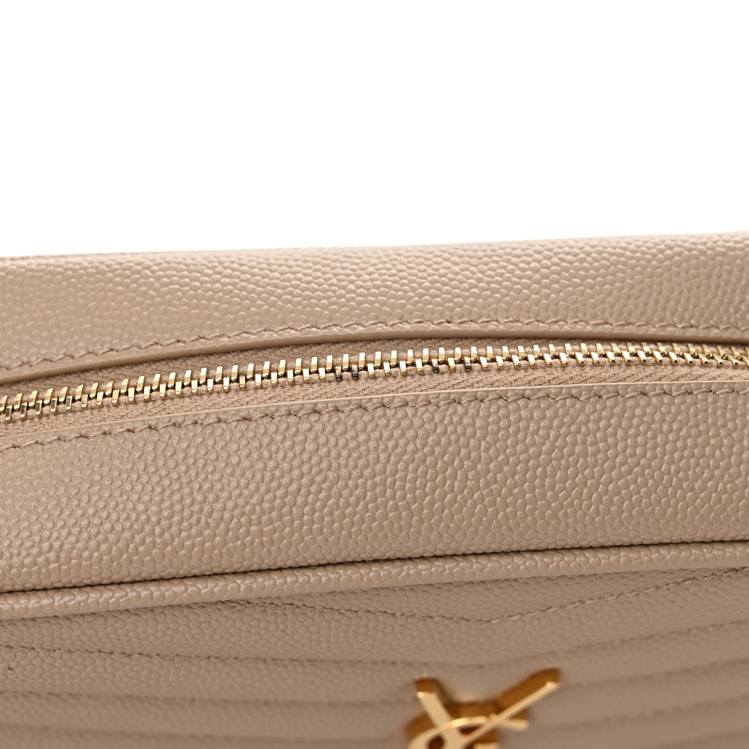 Saint Laurent Grain De Poudre Matelasse Monogram Mini Lou Camera Bag Dark Beige 12 of 12