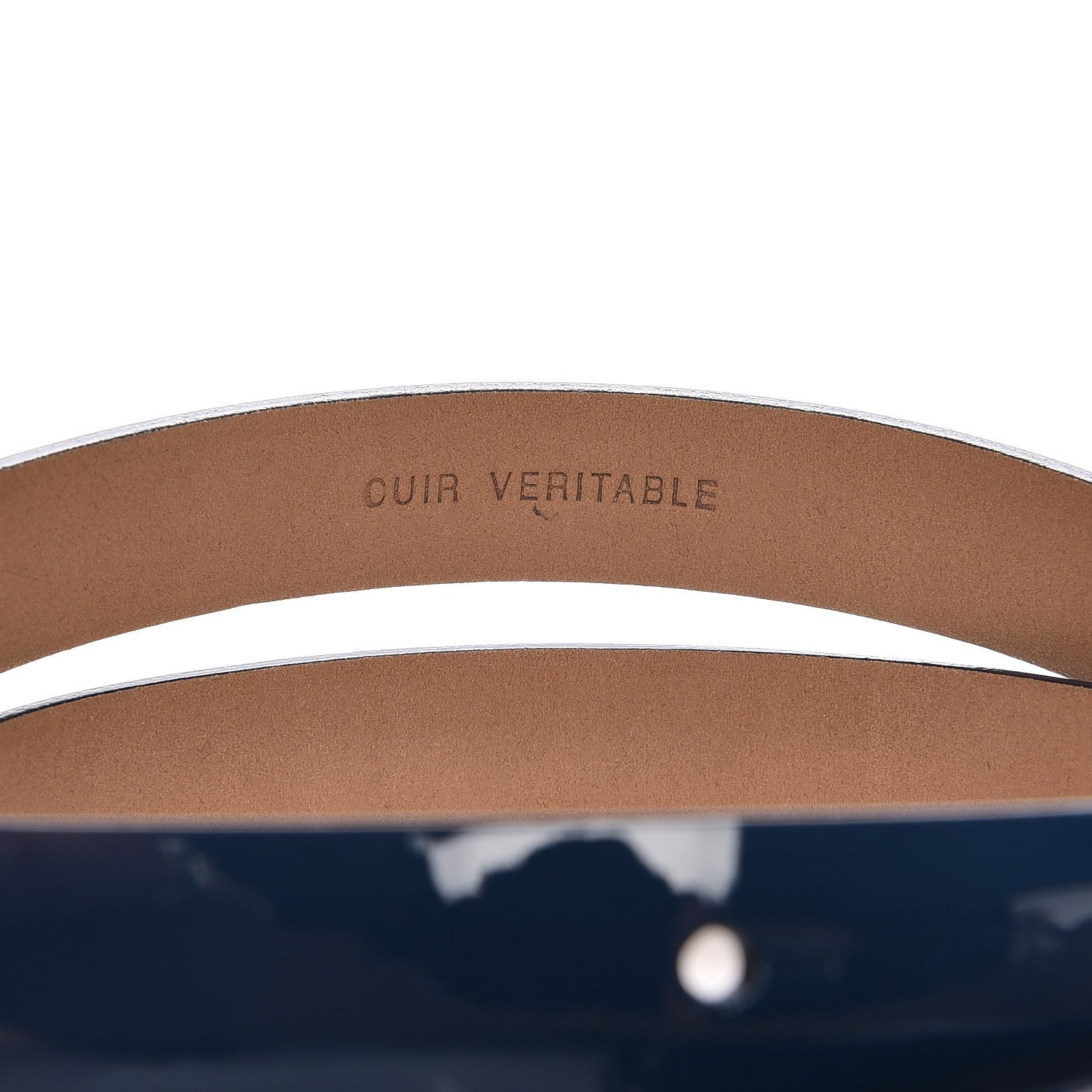 Chanel Patent CC Logo Skinny Belt 95 38 Blue 6 of 6