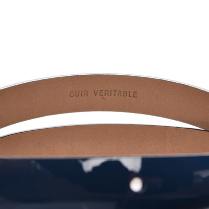 Chanel Patent CC Logo Skinny Belt 95 38 Blue 6 of 6