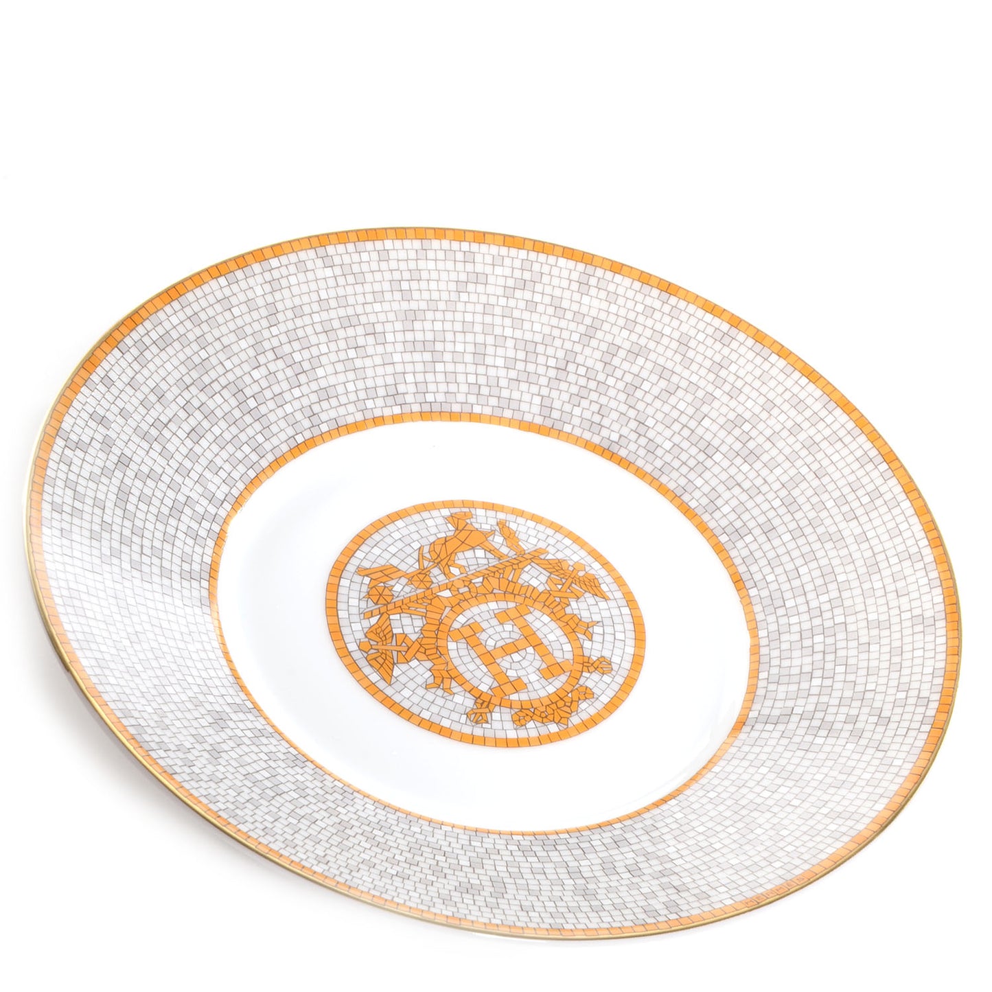 Porcelain Mosaique Au 24 Gold Breakfast Cup and Saucer