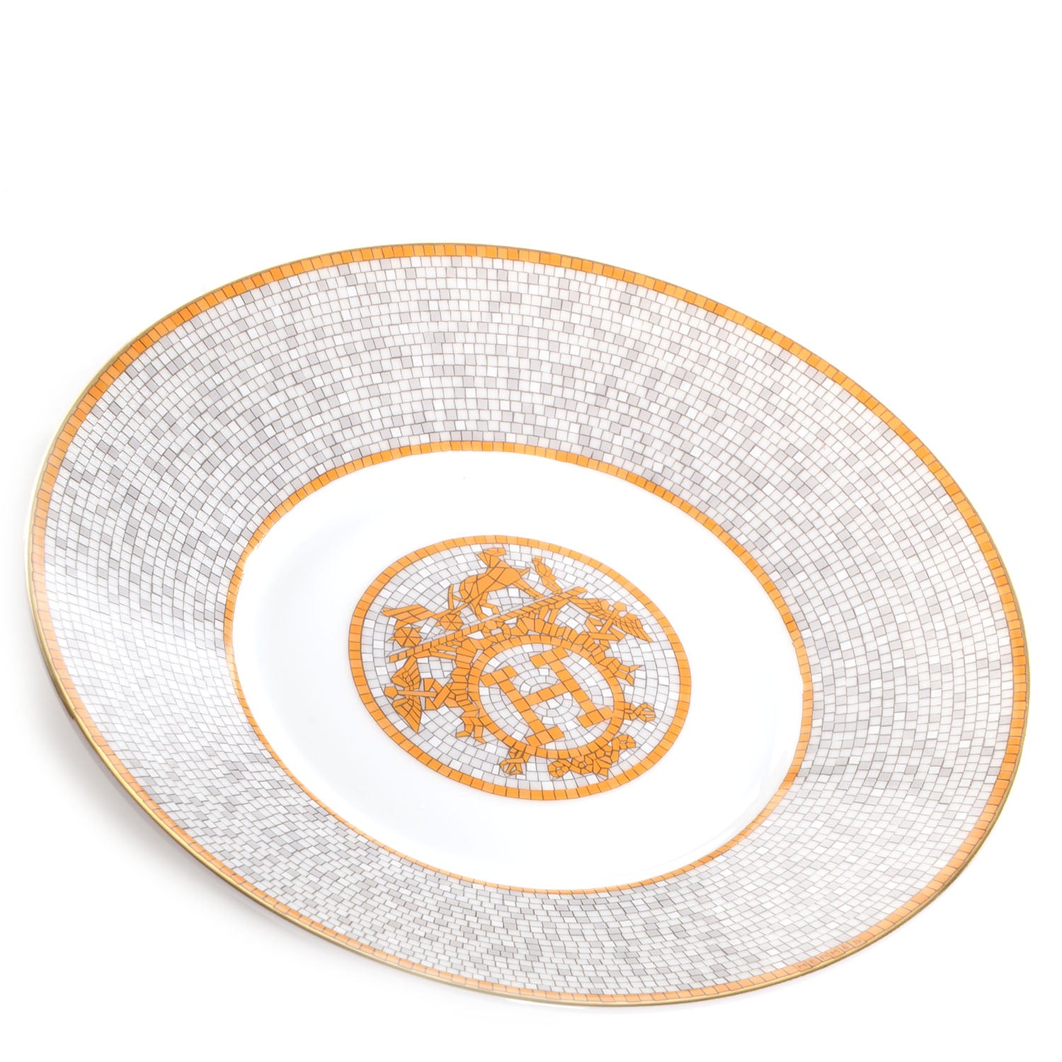 Hermes Porcelain Mosaique Au 24 Gold Breakfast Cup and Saucer 2 of 5