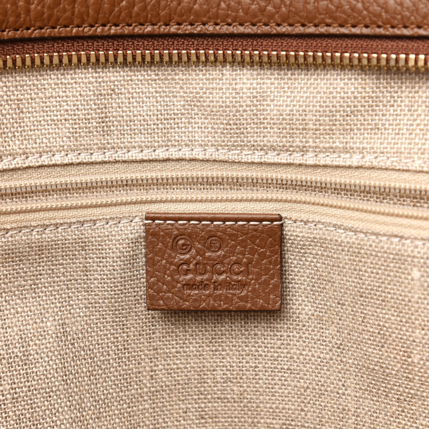 Gucci Monogram Medium Bree Zippered Tote Beige Tabacco 8 of 11