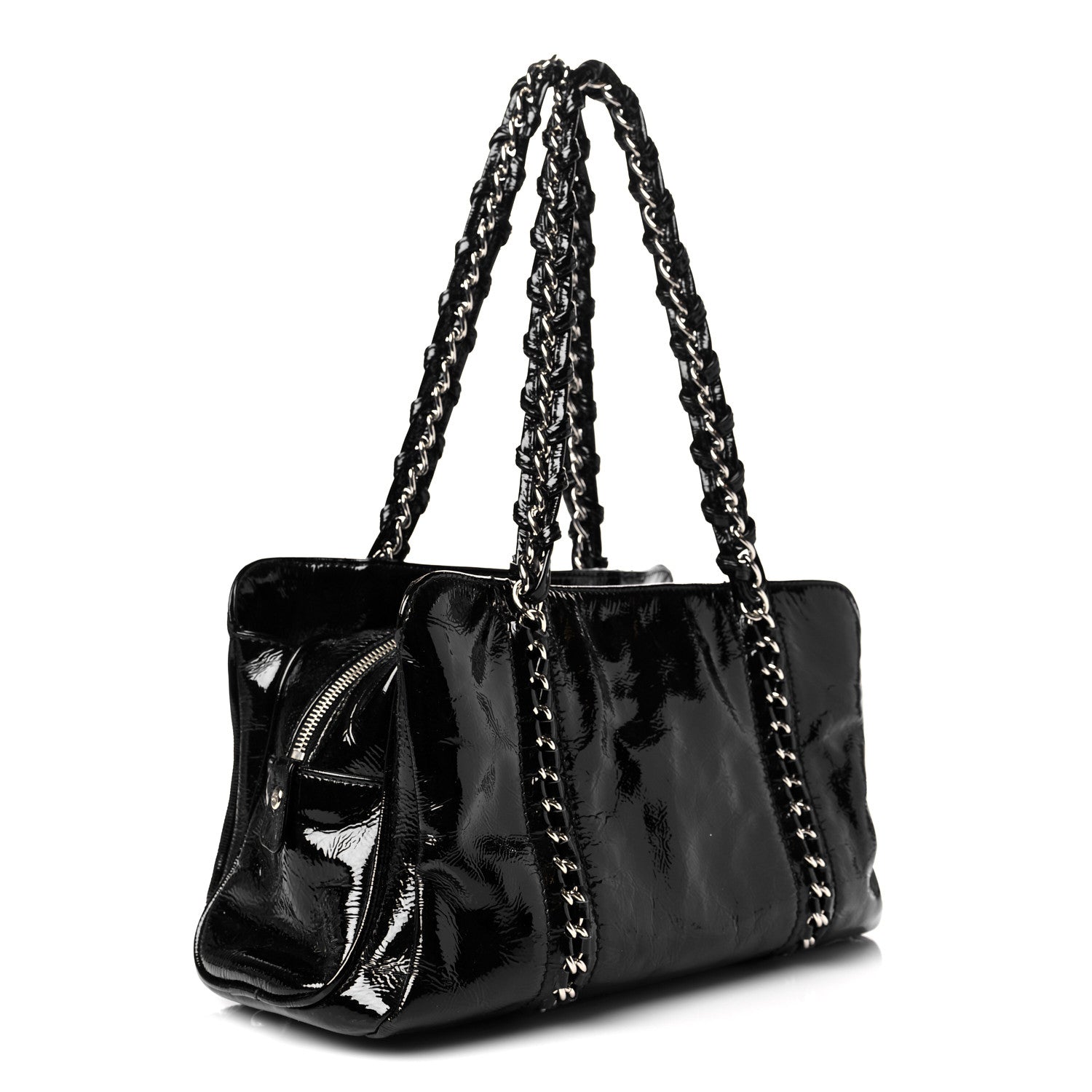 Chanel Patent Calfskin Small Luxe Ligne Tote Black 3 of 12