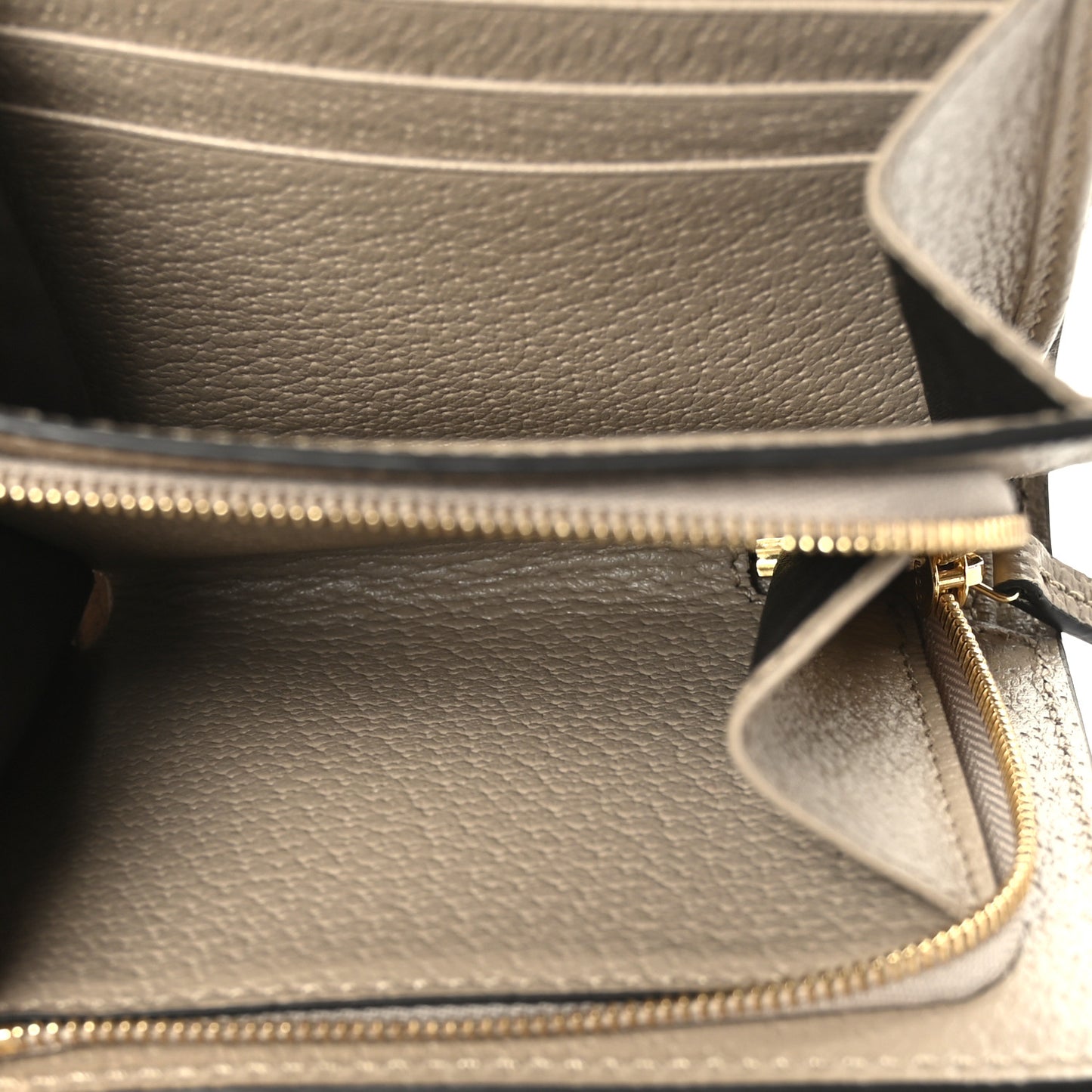 GG Supreme Monogram Textured Dollar Calfskin Web Ophidia Card Case Wallet Beige Mystic White Oatmeal