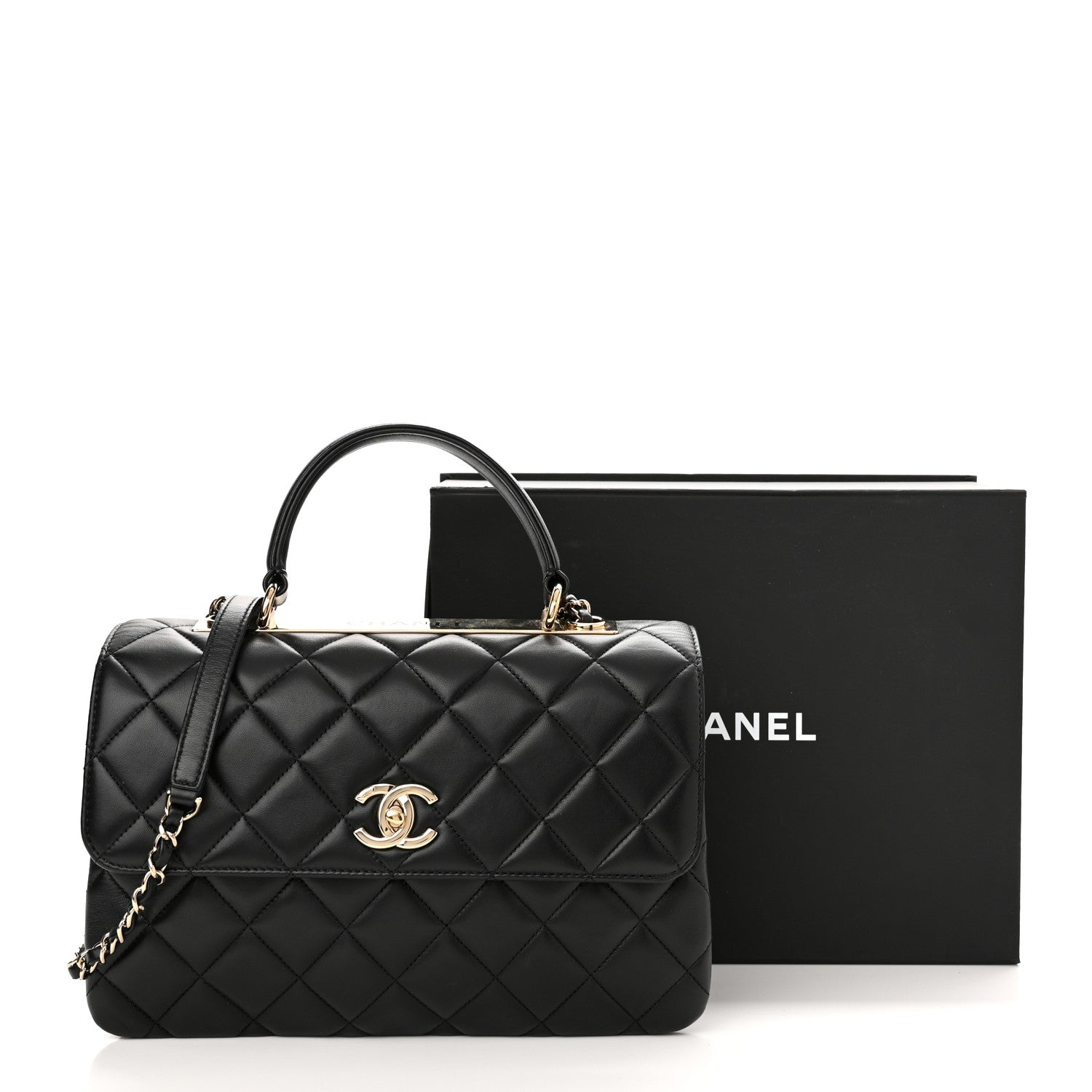 Chanel Lambskin Quilted Medium Trendy CC Flap Dual Handle Bag Black 13 of 13