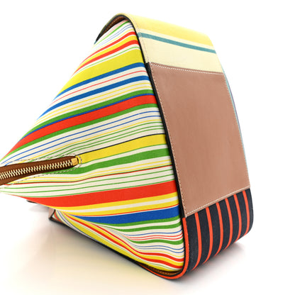 Loewe Canvas Calfskin Small Stripes Hammock Shoulder Bag Multicolor 8 of 11