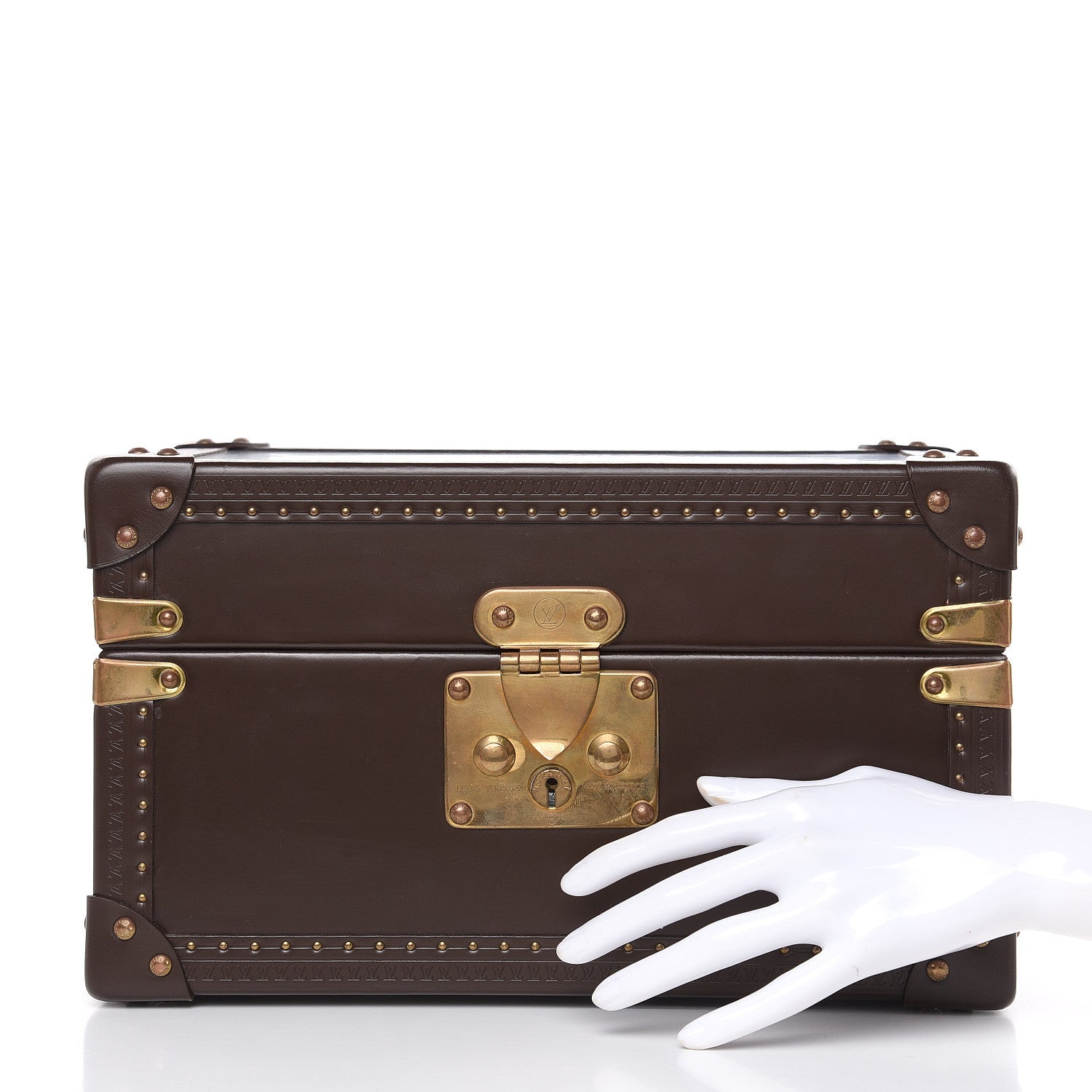 Louis Vuitton Calfskin Jewelry Trunk Brown 2 of 12