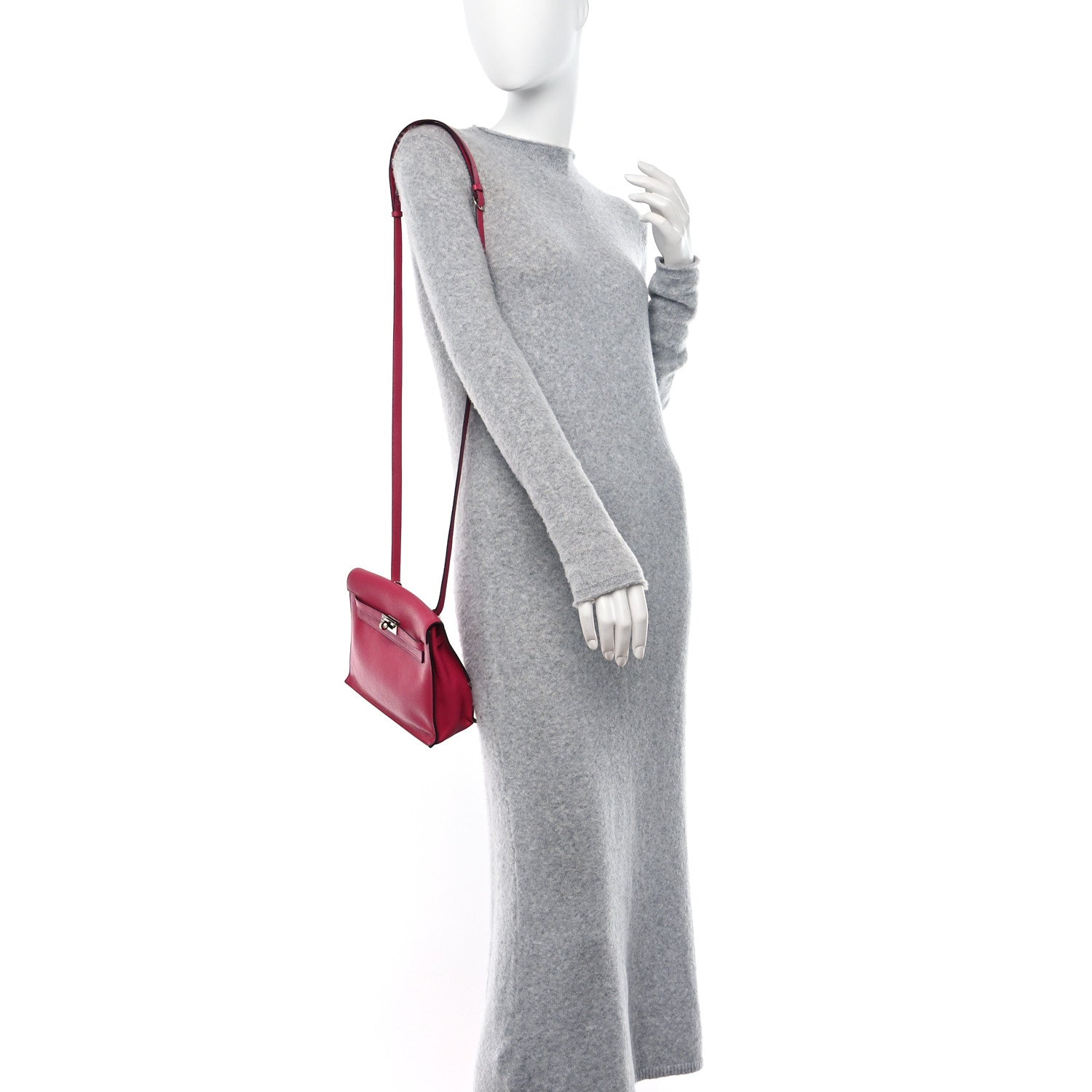 Hermes Evercolor Kelly Danse II Belt Bag Framboise 2 of 19