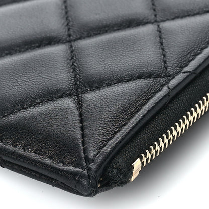 Chanel Lambskin Quilted Egyptian Amulet Classic Flat Wallet Pouch Black 9 of 10