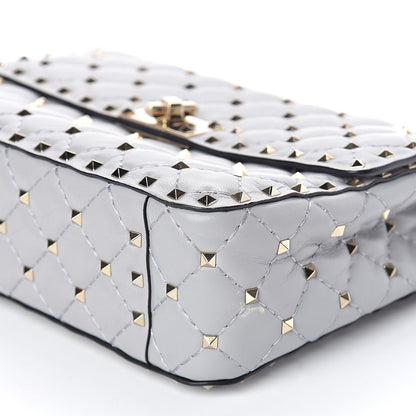 Valentino Garavani Nappa Medium Rockstud Spike Shoulder Bag Pastel Grey 8 of 10