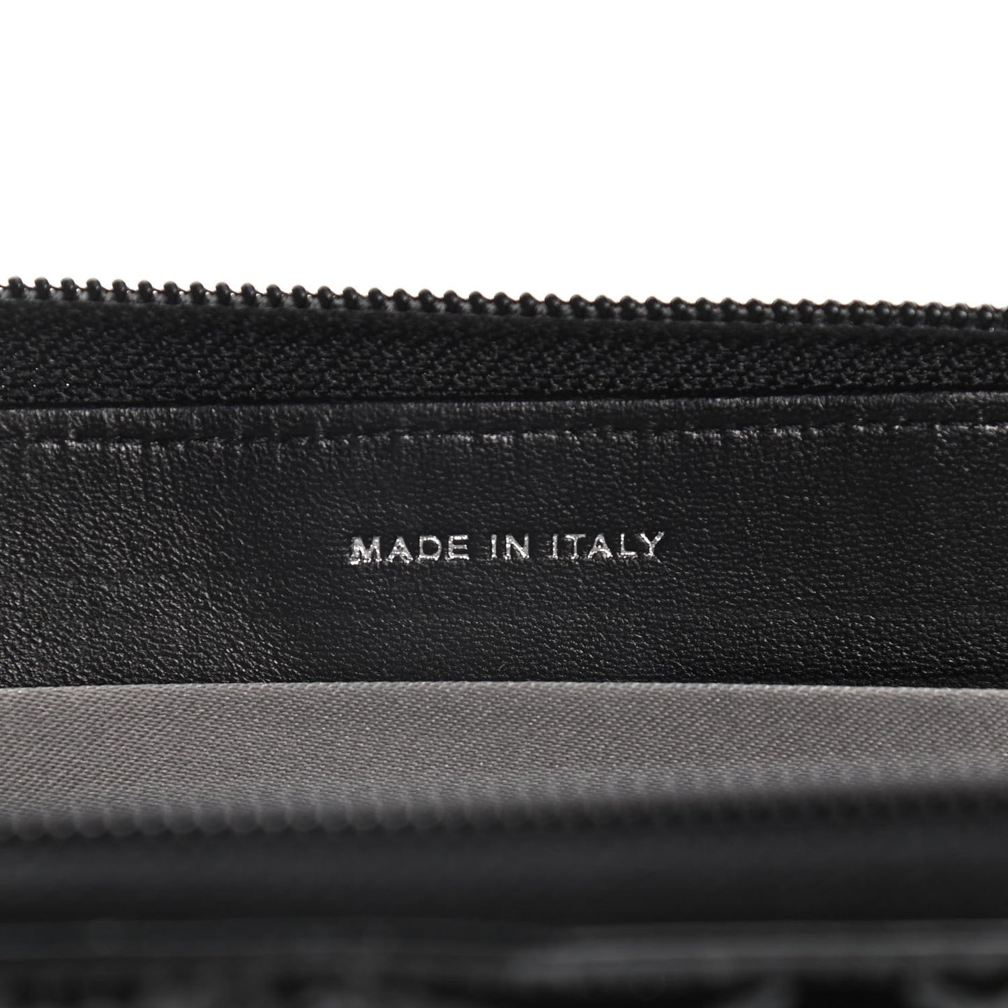 Patent Calfskin Lucky Symbols Zip Around Wallet Black