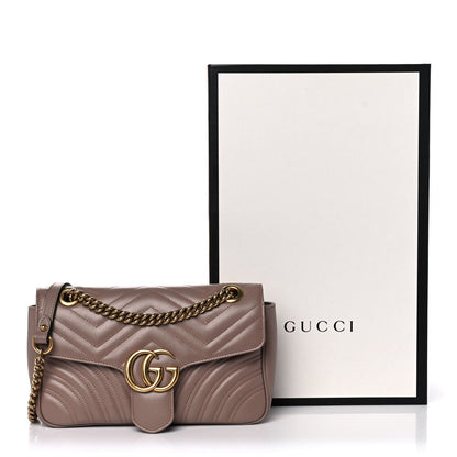 Gucci Calfskin Matelasse Small GG Marmont Shoulder Bag Porcelain Rose 14 of 14