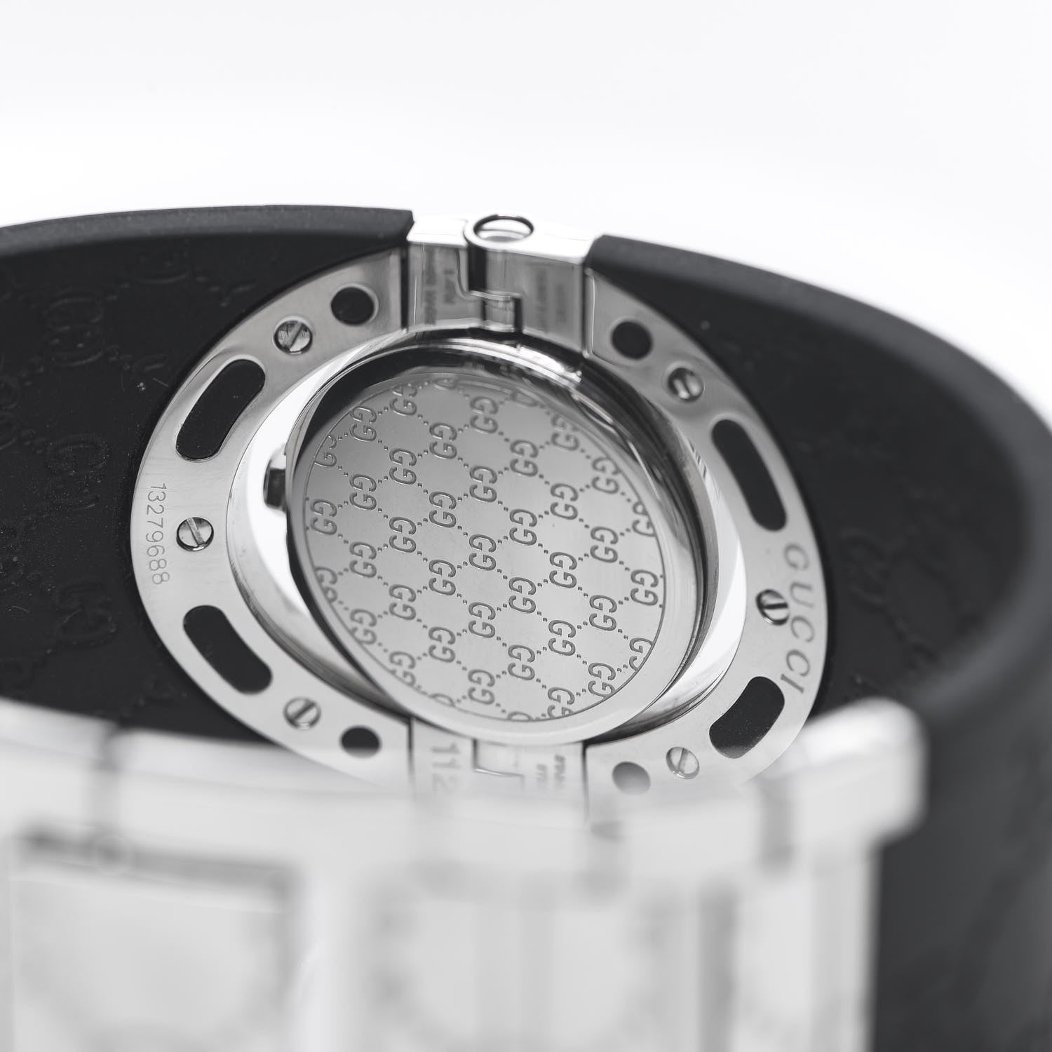 Gucci Stainless Steel Rubber 33mm Twirl Quartz Watch Black 4 of 5