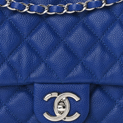 Chanel Caviar Quilted Jumbo Easy Flap Blue 8 of 12