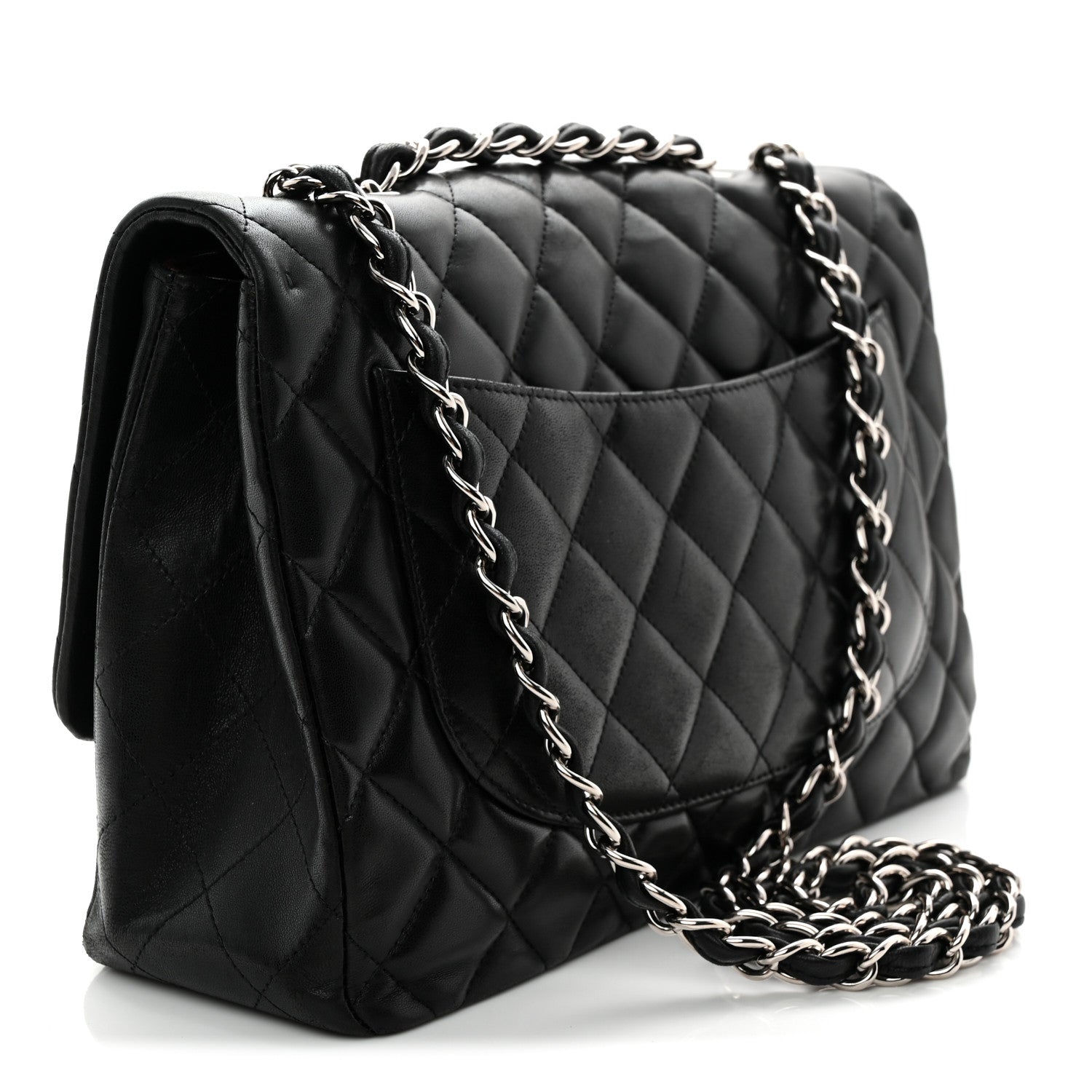 Chanel Lambskin Quilted Jumbo Single Flap Black 3 of 12