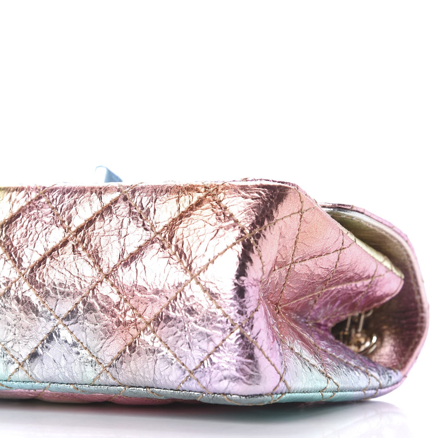 Metallic Goatskin Quilted Mini 2.55 Reissue Flap Multicolor