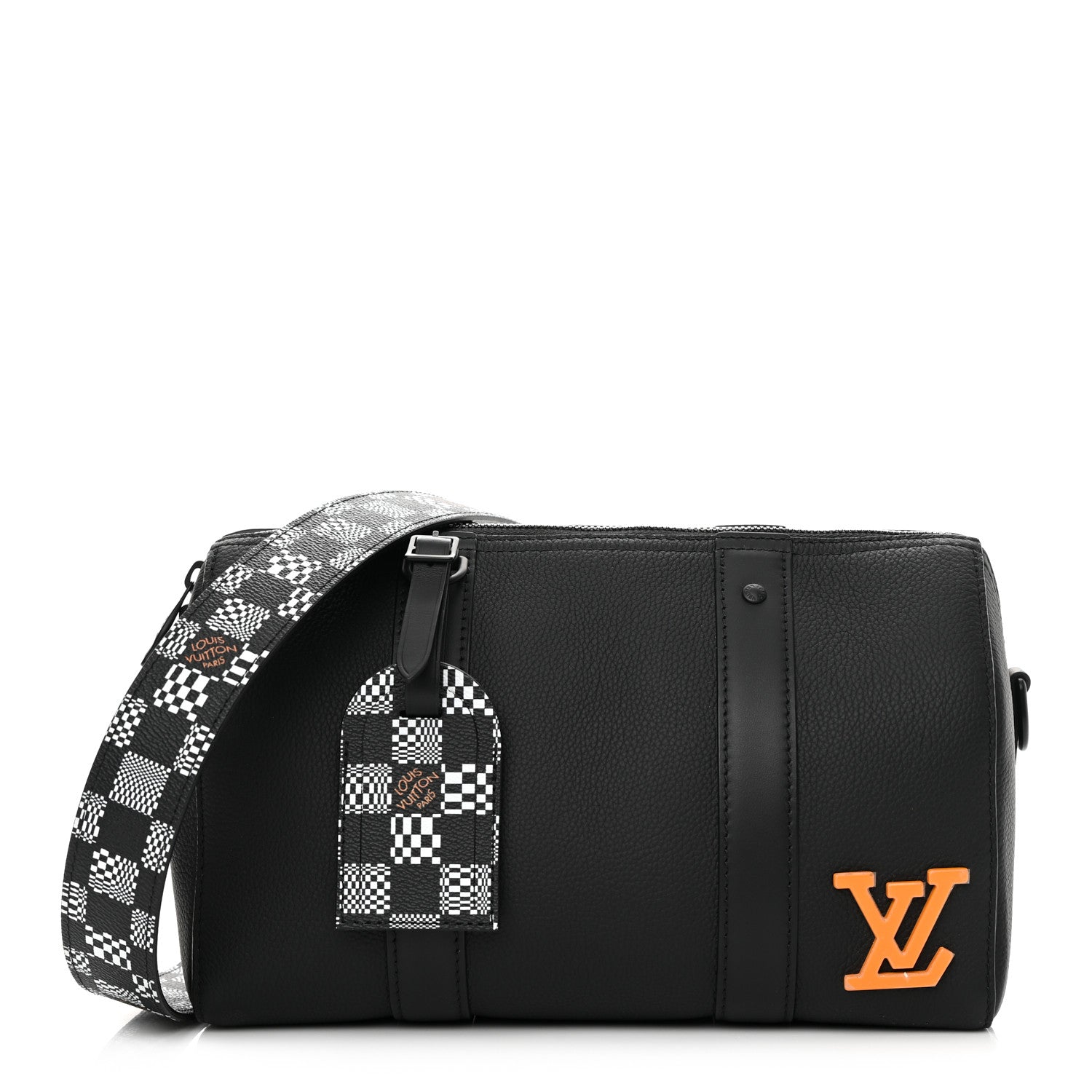 Louis Vuitton Calfskin Damier Distorted City Keepall Black 1 of 10