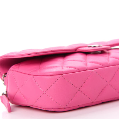 Chanel Lambskin Quilted Flap Phone Holder With Chain Neon Pink 7 of 13