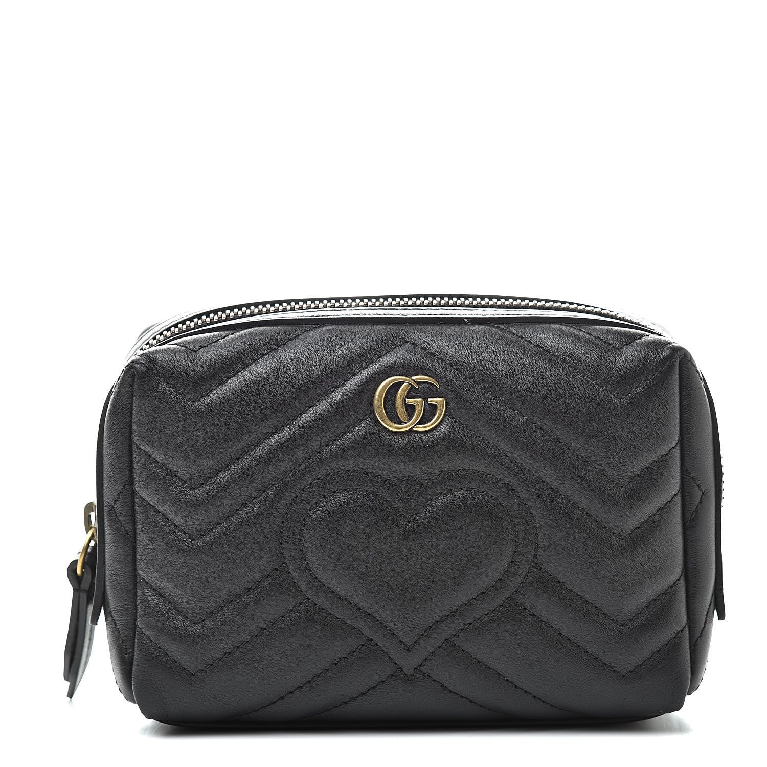 Gucci Calfskin Matelasse GG Marmont Cosmetic Case Black 1 of 9
