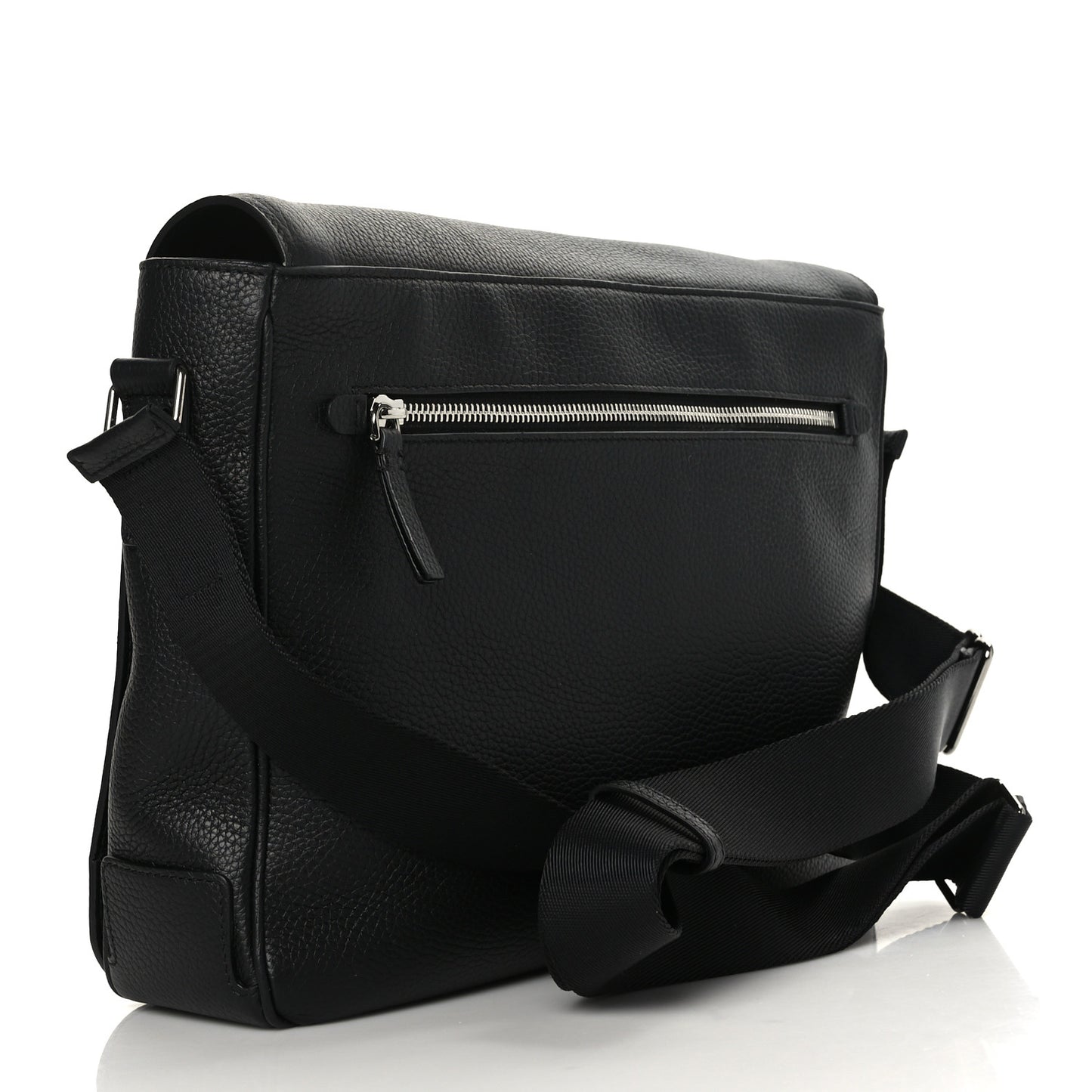 Calfskin Logo Messenger Black