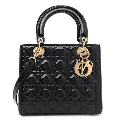 Christian Dior Patent Cannage Medium Lady Dior Black 1 of 10