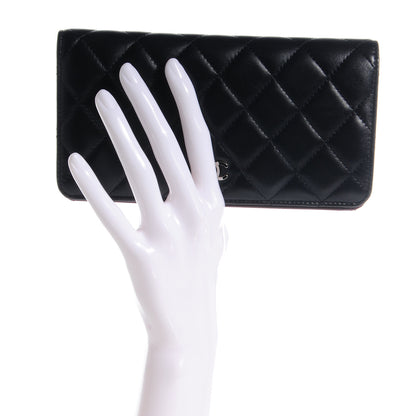 Chanel Lambskin Quilted Yen Wallet Black 2 of 8