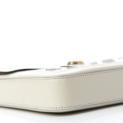 Gucci Canvas Flora Floral Calfskin Medium Cutout Shoulder Bag White Multicolor 8 of 19