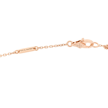 Van Cleef & Arpels 18K Rose Gold Carnelian Sweet Alhambra Pendant Necklace 4 of 6